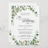 Elegant Eucalyptus Weddenschap Kaart (Voorkant / Achterkant)