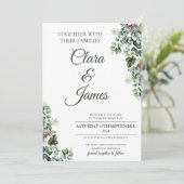 Elegant Eucalyptus Weddenschap Kaart (Staand voorkant)
