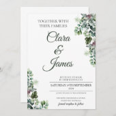 Elegant Eucalyptus Weddenschap Kaart (Voorkant / Achterkant)