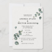 Elegant Eucalyptus Weddenschap Kaart (Voorkant)