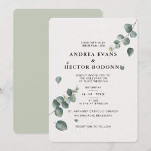 Elegant Eucalyptus Weddenschap Kaart