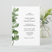 Elegant Eucalyptus Weddenschap Kaart (Staand voorkant)