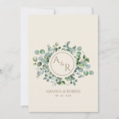 Elegant Eucalyptus Weddenschap Kaart (Voorkant)