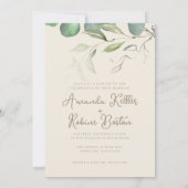 Elegant Eucalyptus Weddenschap Kaart (Achterkant)