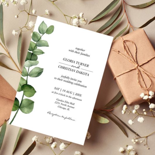 Elegant Eucalyptus Weddenschap Kaart