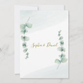 Elegant Eucalyptus Weddenschap Kaart (Achterkant)
