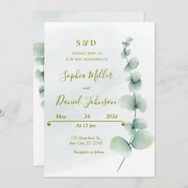 Elegant Eucalyptus Weddenschap Kaart