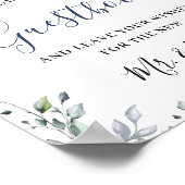 Elegant Eucalyptus Weddenschap Ons Guestbook Poster (Hoek)