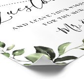 Elegant Eucalyptus Weddenschap Ons Guestbook Poster (Hoek)