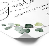 Elegant Eucalyptus Weddenschap Ons Guestbook Poster (Hoek)