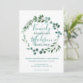 Elegant Eucalyptus Wedding Ampersand Kaart (Staand voorkant)