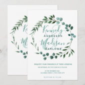 Elegant Eucalyptus Wedding Ampersand Kaart (Voorkant / Achterkant)
