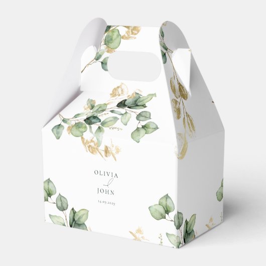 Elegant Eucalyptus Wedding Bedankdoosjes (Achterkant)