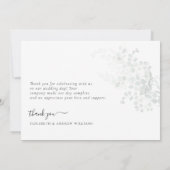 Elegant Eucalyptus Wedding Bedankkaart (Achterkant)