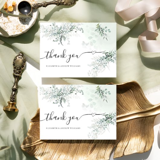 Elegant Eucalyptus Wedding Bedankkaart
