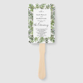 Elegant Eucalyptus Wedding Ceremony Program Hand Handwaaier (Voorkant)