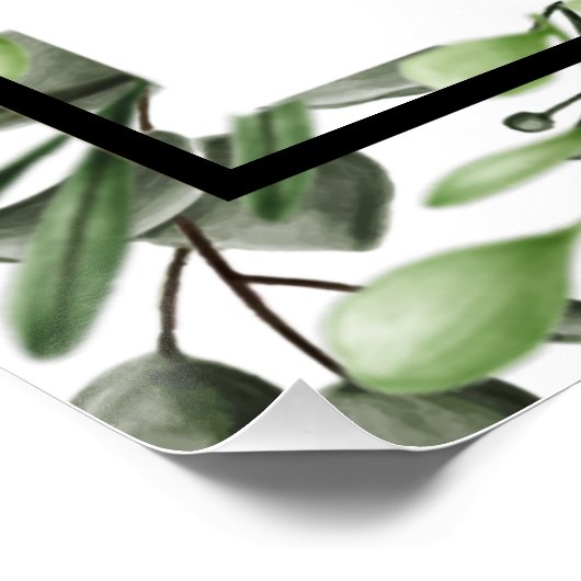 Elegant Eucalyptus Wedding Ceremony Program Hand Perfect Poster (Hoek)