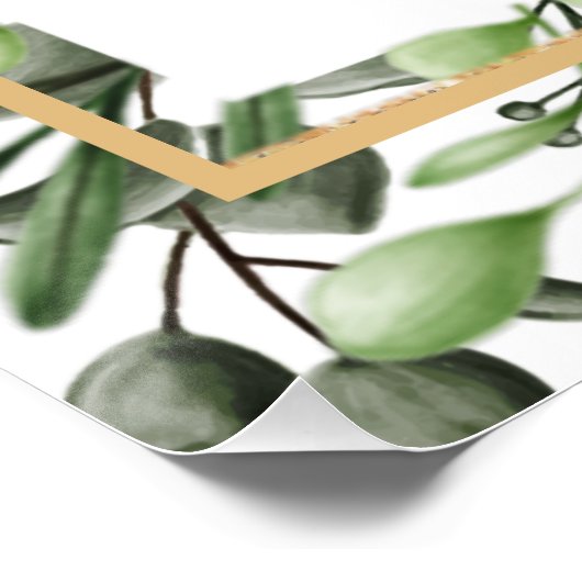 Elegant Eucalyptus Wedding Ceremony Program Hand Perfect Poster (Hoek)