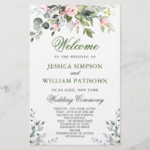 Elegant Eucalyptus Wedding Ceremony Programme (Voorkant)