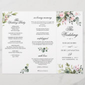 Elegant Eucalyptus Wedding Ceremony Programme (Voorkant)