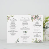 Elegant Eucalyptus Wedding Ceremony Programme (Staand voorkant)