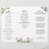 Elegant Eucalyptus Wedding Ceremony Programme (Achterkant)
