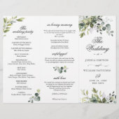 Elegant Eucalyptus Wedding Ceremony Programme (Voorkant)