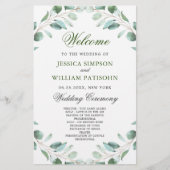 Elegant Eucalyptus Wedding Ceremony Programme (Voorkant)