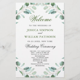 Elegant Eucalyptus Wedding Ceremony Programme
