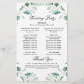 Elegant Eucalyptus Wedding Ceremony Programme (Achterkant)
