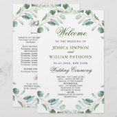 Elegant Eucalyptus Wedding Ceremony Programme (Voorkant / Achterkant)