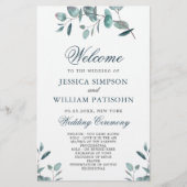 Elegant Eucalyptus Wedding Ceremony Programme (Voorkant)
