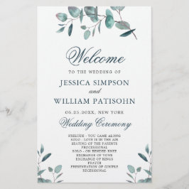 Elegant Eucalyptus Wedding Ceremony Programme