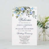 Elegant Eucalyptus Wedding Ceremony Programme (Staand voorkant)