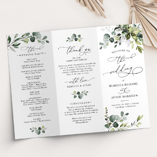 Elegant Eucalyptus Wedding Ceremony Programme