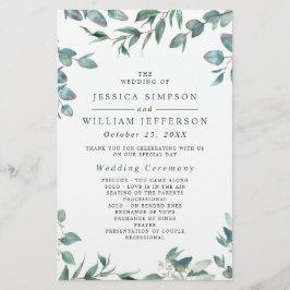 Elegant Eucalyptus Wedding Ceremony Programme