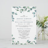 Elegant Eucalyptus Wedding Ceremony Programme (Staand voorkant)
