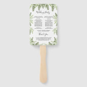 Elegant Eucalyptus Wedding Ceremony Programme Handwaaier (Achterkant)