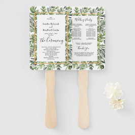 Elegant Eucalyptus Wedding Ceremony Programme Handwaaier