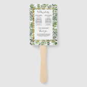 Elegant Eucalyptus Wedding Ceremony Programme Handwaaier (Achterkant)