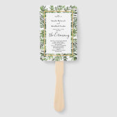 Elegant Eucalyptus Wedding Ceremony Programme Handwaaier (Voorkant)