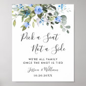 Elegant Eucalyptus Wedding Ceremony Seating Poster (Voorkant)