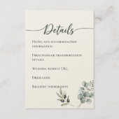 Elegant Eucalyptus Wedding Details Kaart (Voorkant)