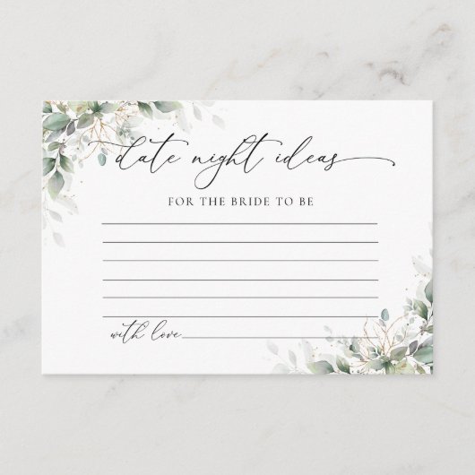 Elegant Eucalyptus Wedding Enclosure Card Informatiekaartje (Voorkant)