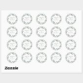 Elegant Eucalyptus Wedding Envelope Seal Ronde Sticker (Vel)