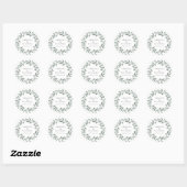 Elegant Eucalyptus Wedding Envelope Seal Ronde Sticker (Vel)