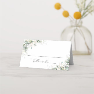 Elegant Eucalyptus Wedding Folded Place Cards Plaatskaartje