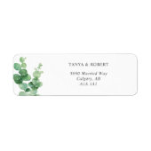 Elegant Eucalyptus Wedding Foliage Sage Green Etiket (Voorkant)