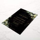 Elegant Eucalyptus Wedding Gold Foil Uitnodiging (Gedraaid)