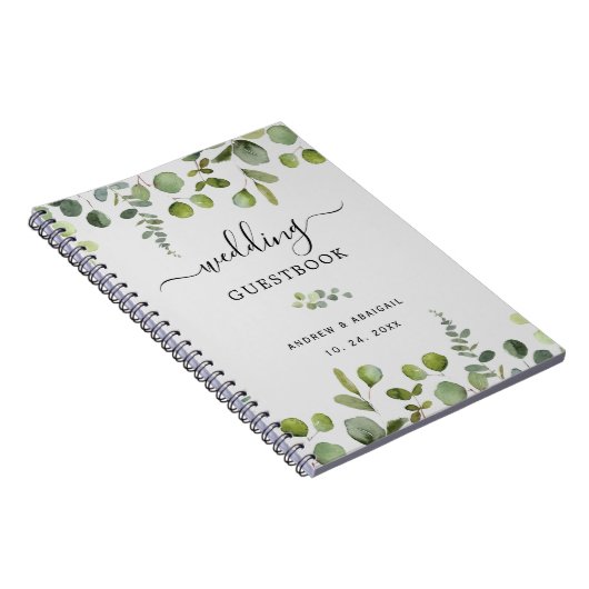 Elegant Eucalyptus Wedding Guestbook Notitieboek (Rechterzijde)